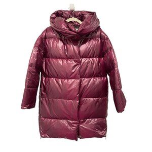 add $695 Puffer Coat 95% European Duck Down IT 38 Small Pomegranate NWT